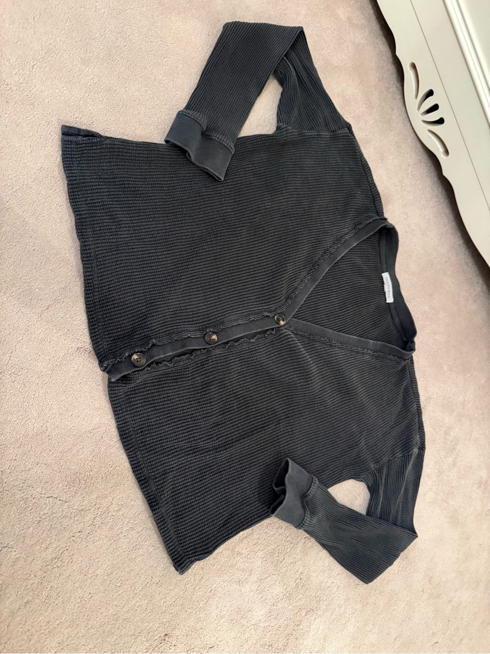 Mododoc Gray Waffle Knit Cardigan 🤍